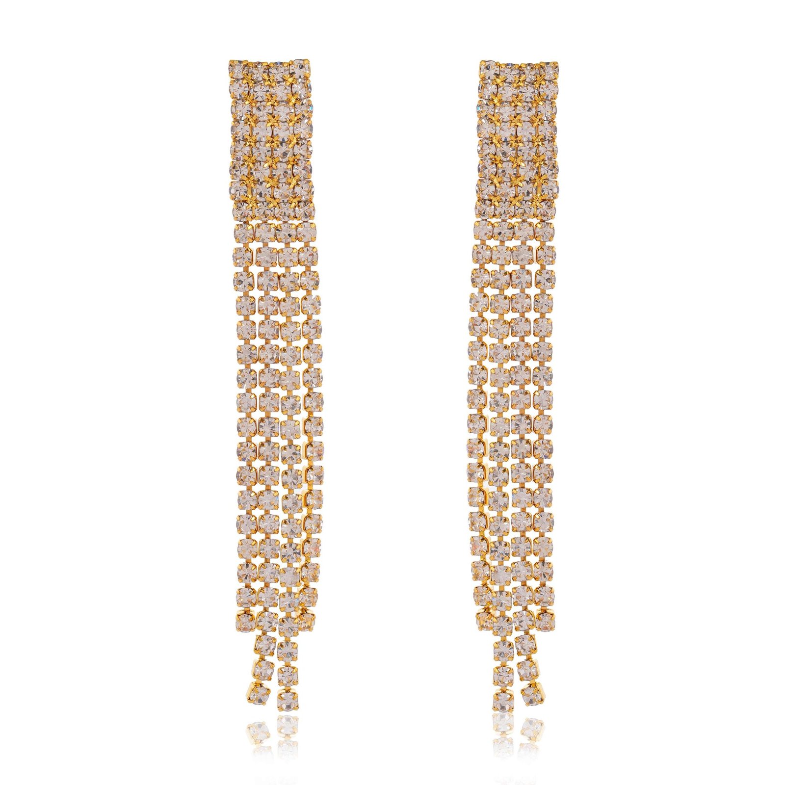 Women's Rose Gold Color Long Danglers Earrings for Women Party Wear - Image 4